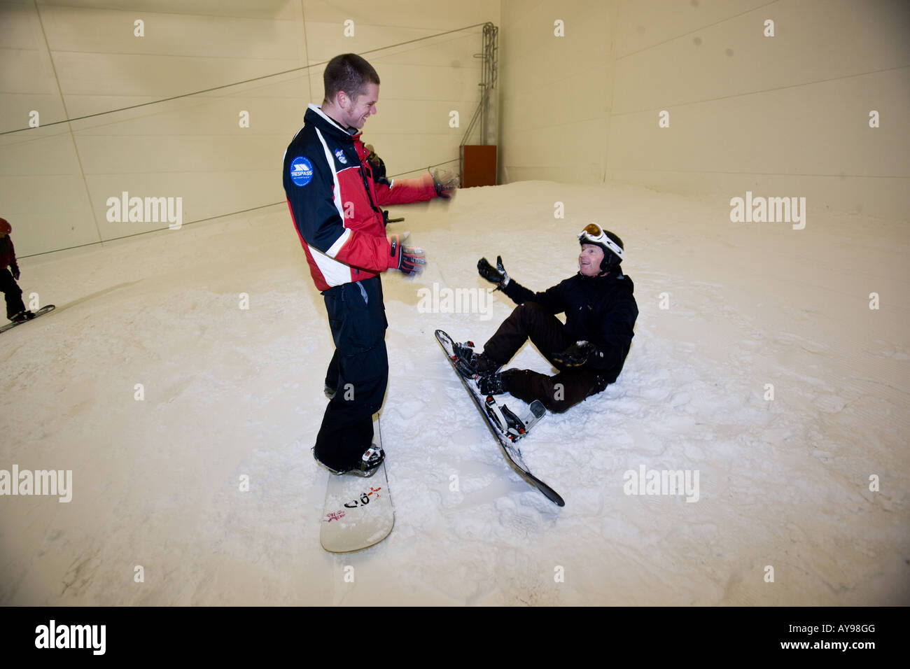 XSCAPE INDOOR SNOWBOARDING Stock Photo Alamy