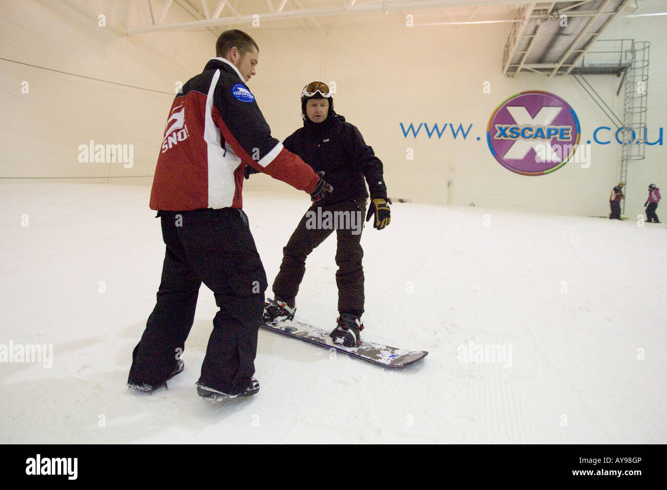 XSCAPE INDOOR SNOWBOARDING Stock Photo Alamy