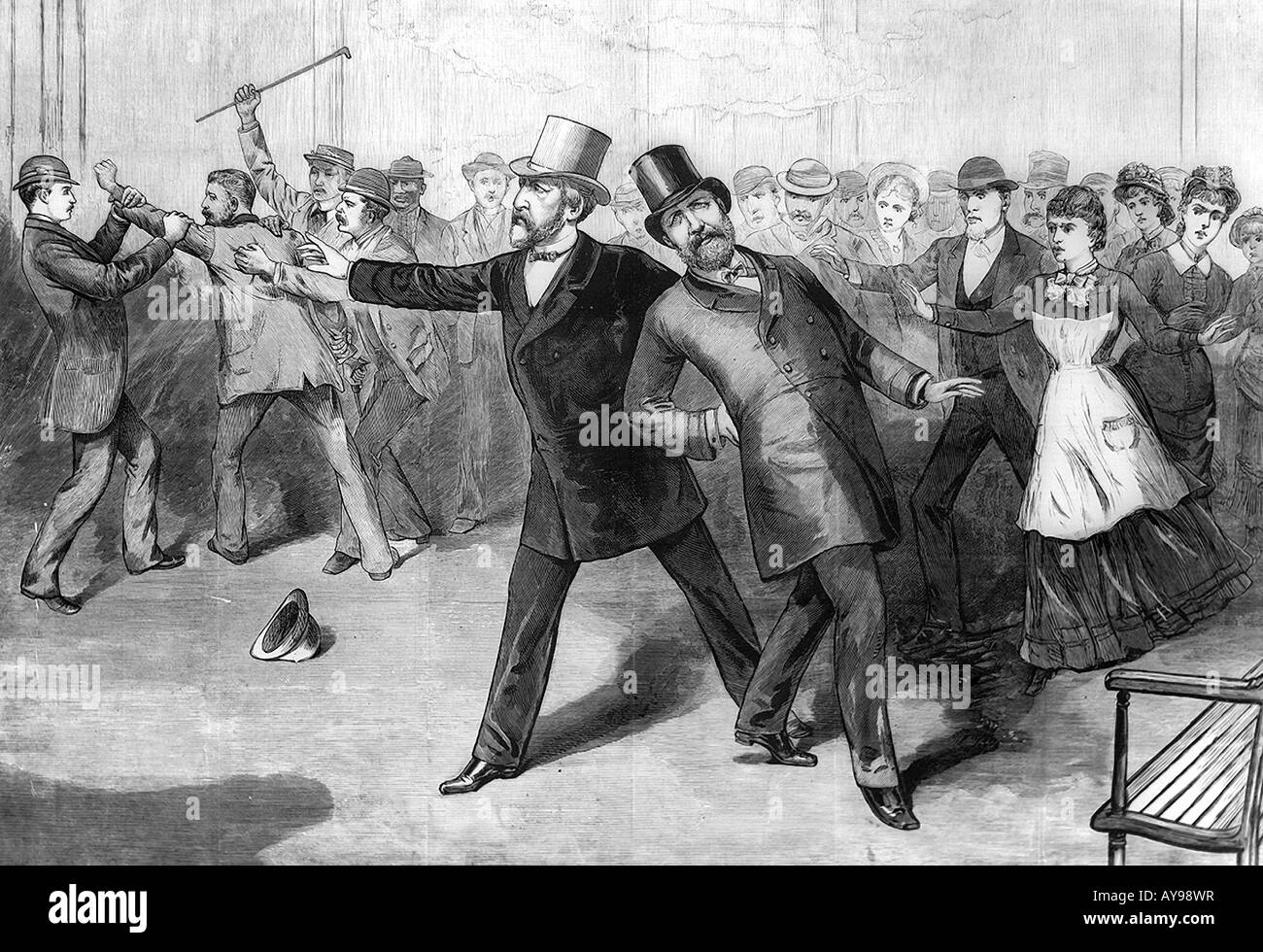 President Garfield assassination on July 2, 1881 Stock Photo