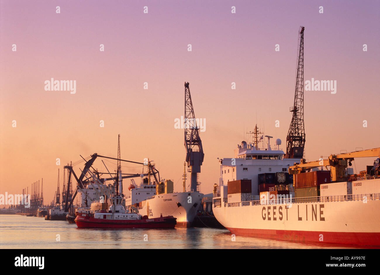 Container Ships Southampton Docks Hampshire UK Stock Photo