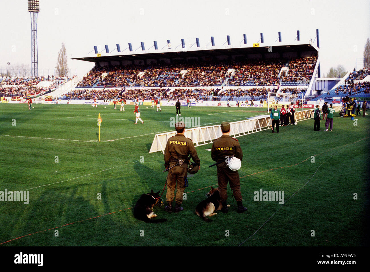 International football match between Slovakia and Hungary at Tehelne Pole Stadium, Bratislava. Stock Photo