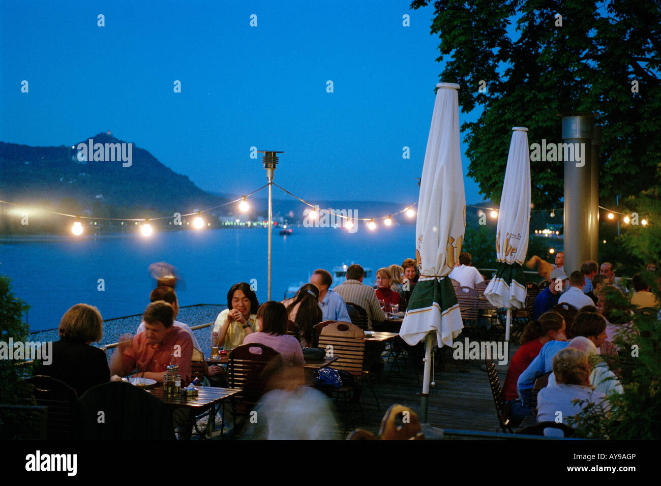 beer garden, bank of the Rhine, Bad Godesberg, Bonn, North  Rhine-Westphalia, Germany Stock Photo - Alamy