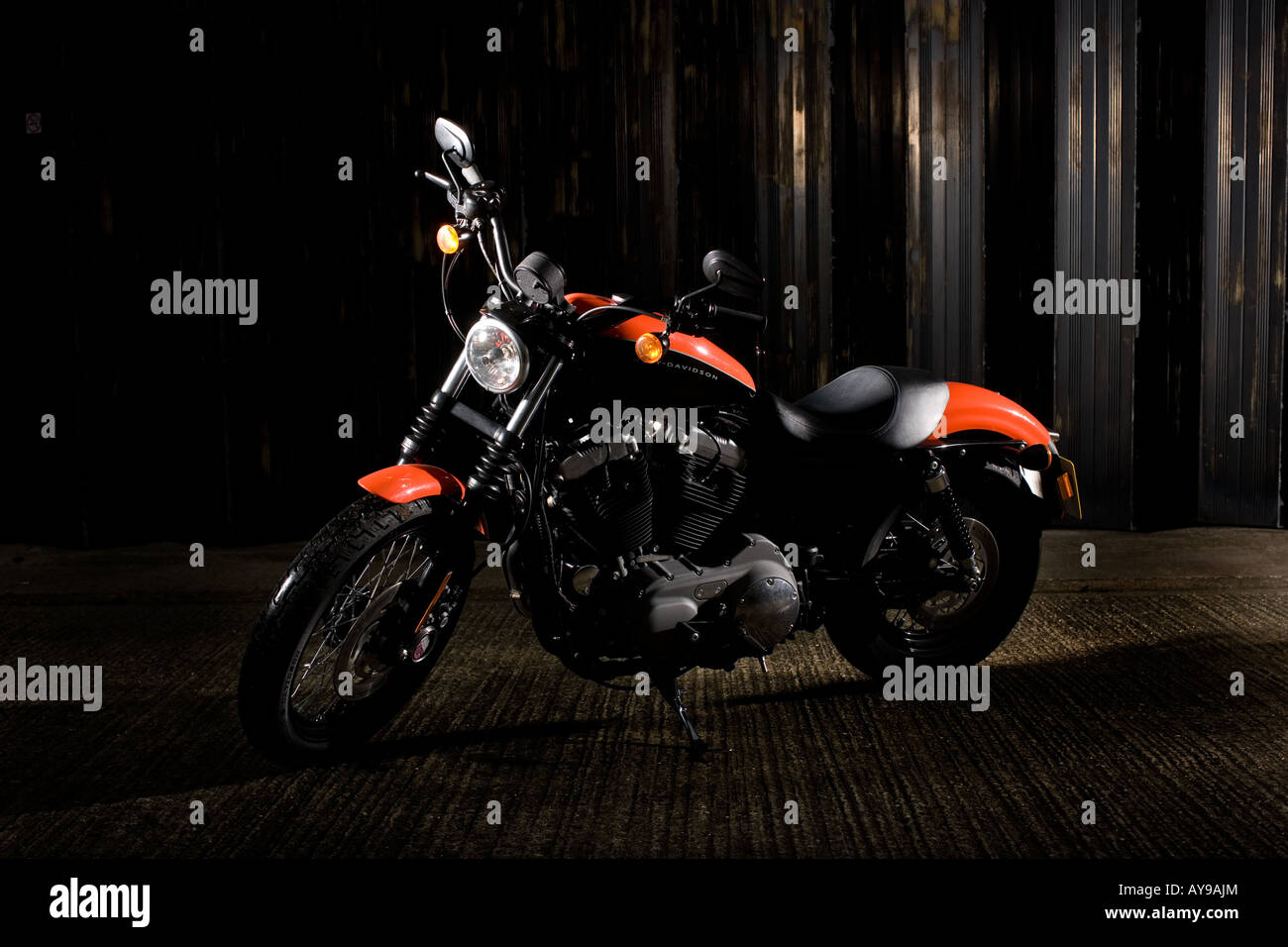 MAN ON HARLEY DAVIDSON Stock Photo