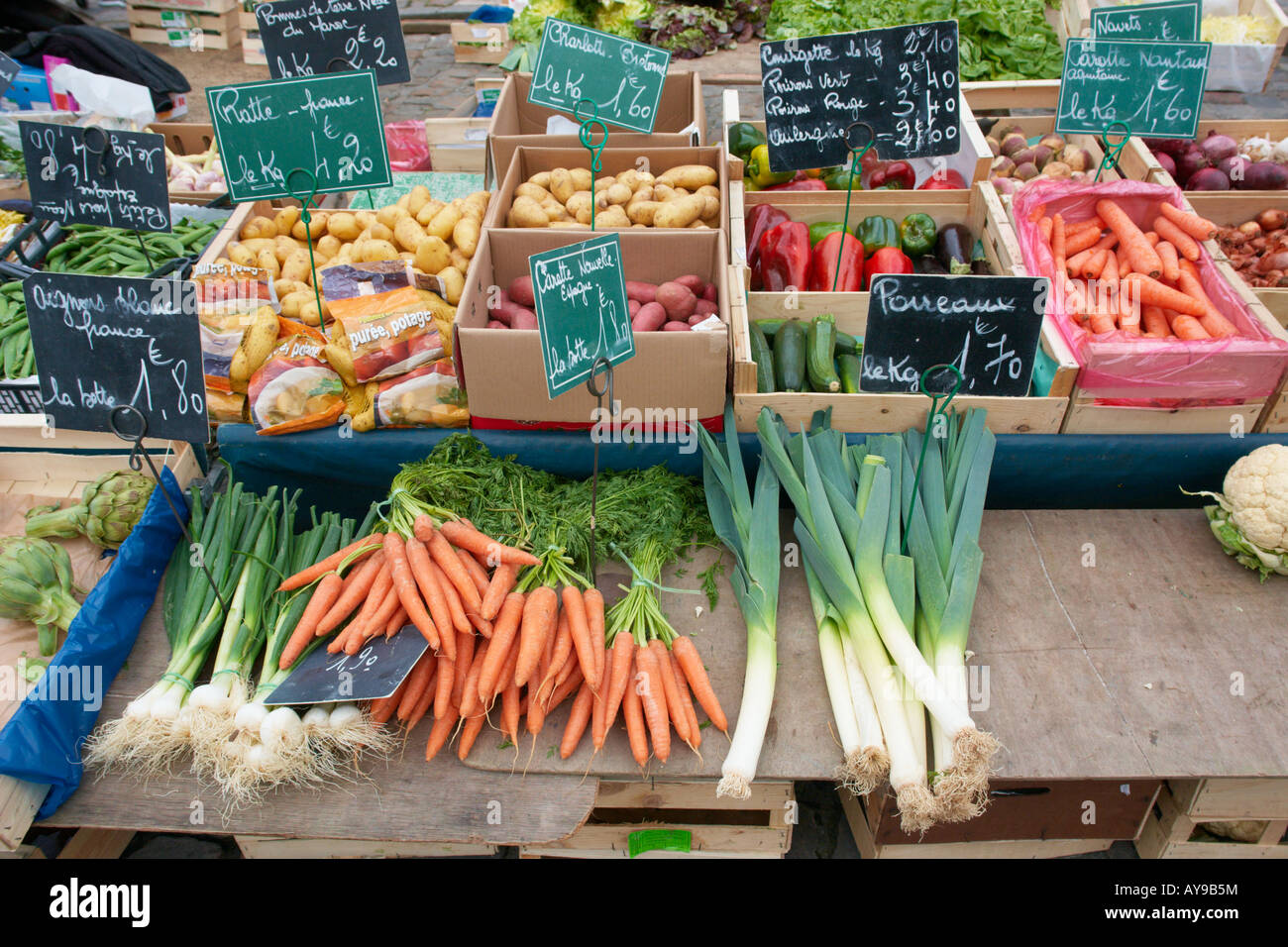 Vegetables for sale at Honfleur Market Normandy France Stock Photo Alamy