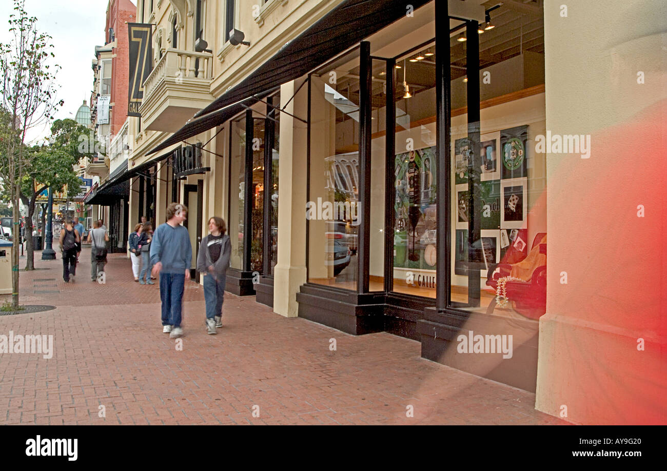 San Diego California, Gaslamp Quarter street shopping Stock Photo Alamy
