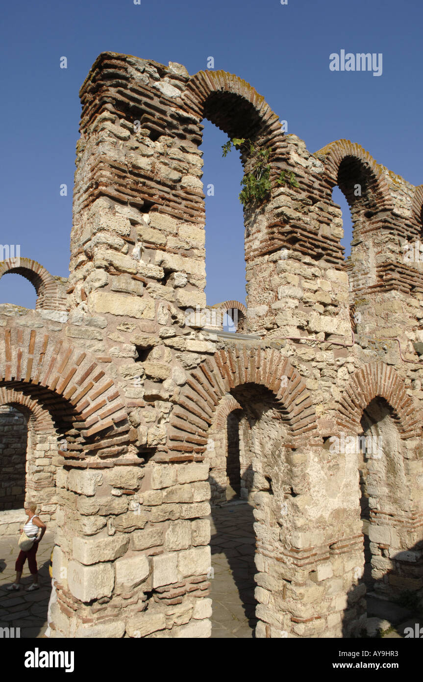 Nessebar, ruin of old Metropolitan church, Stara Mitropolia Stock Photo