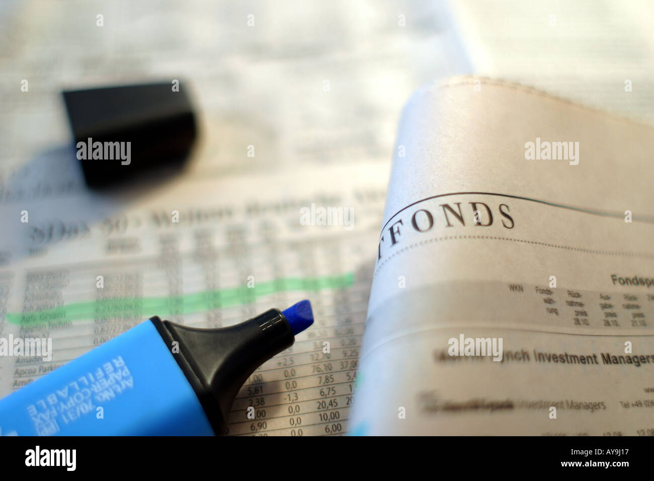 Fondsberichte in Financial Times Deutschland Stock Photo