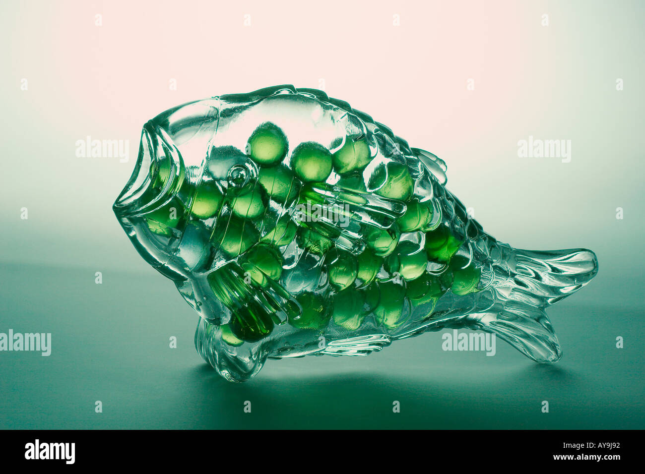 Glass Fish with Marbles Stock Photo - Alamy