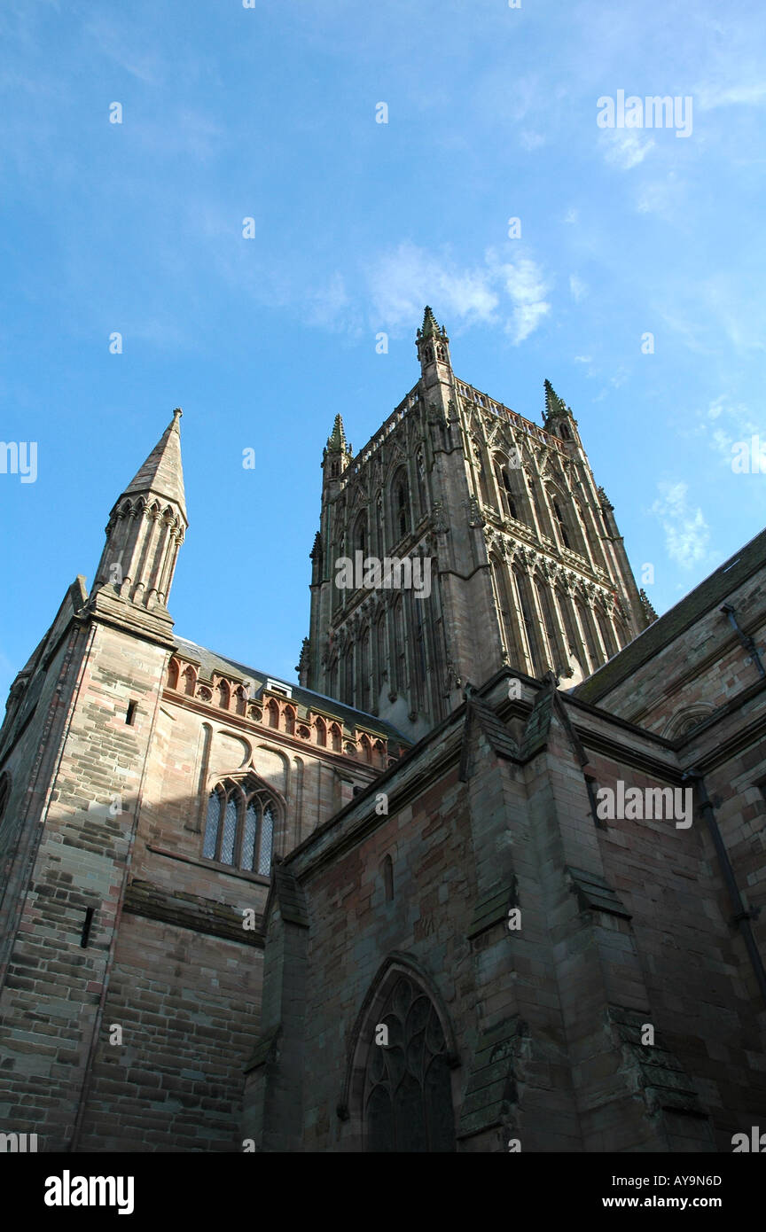 Worcester Cathedral Tower Stock Photo