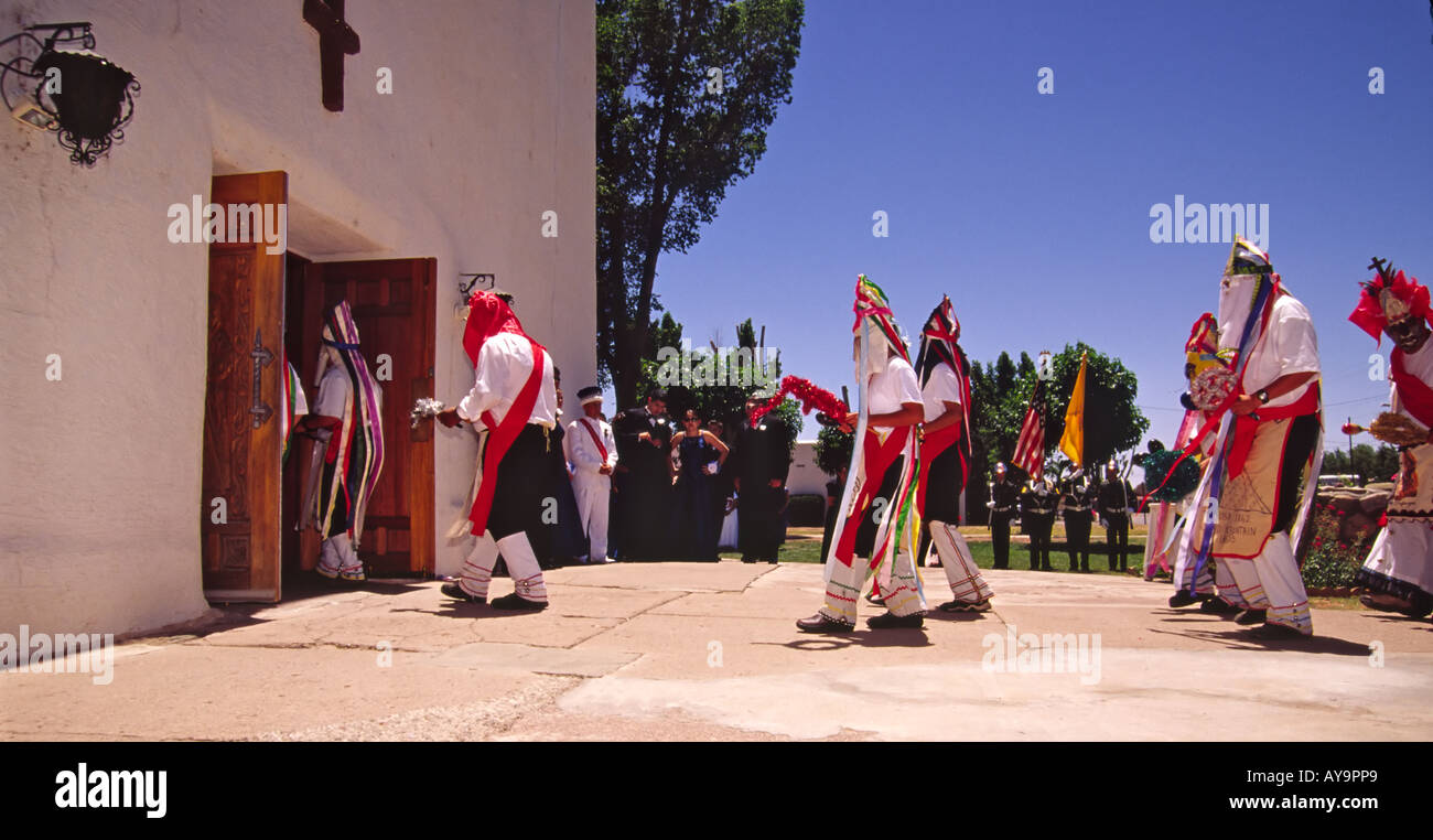 Unique blending of religions and cultures during fiesta, at Saint