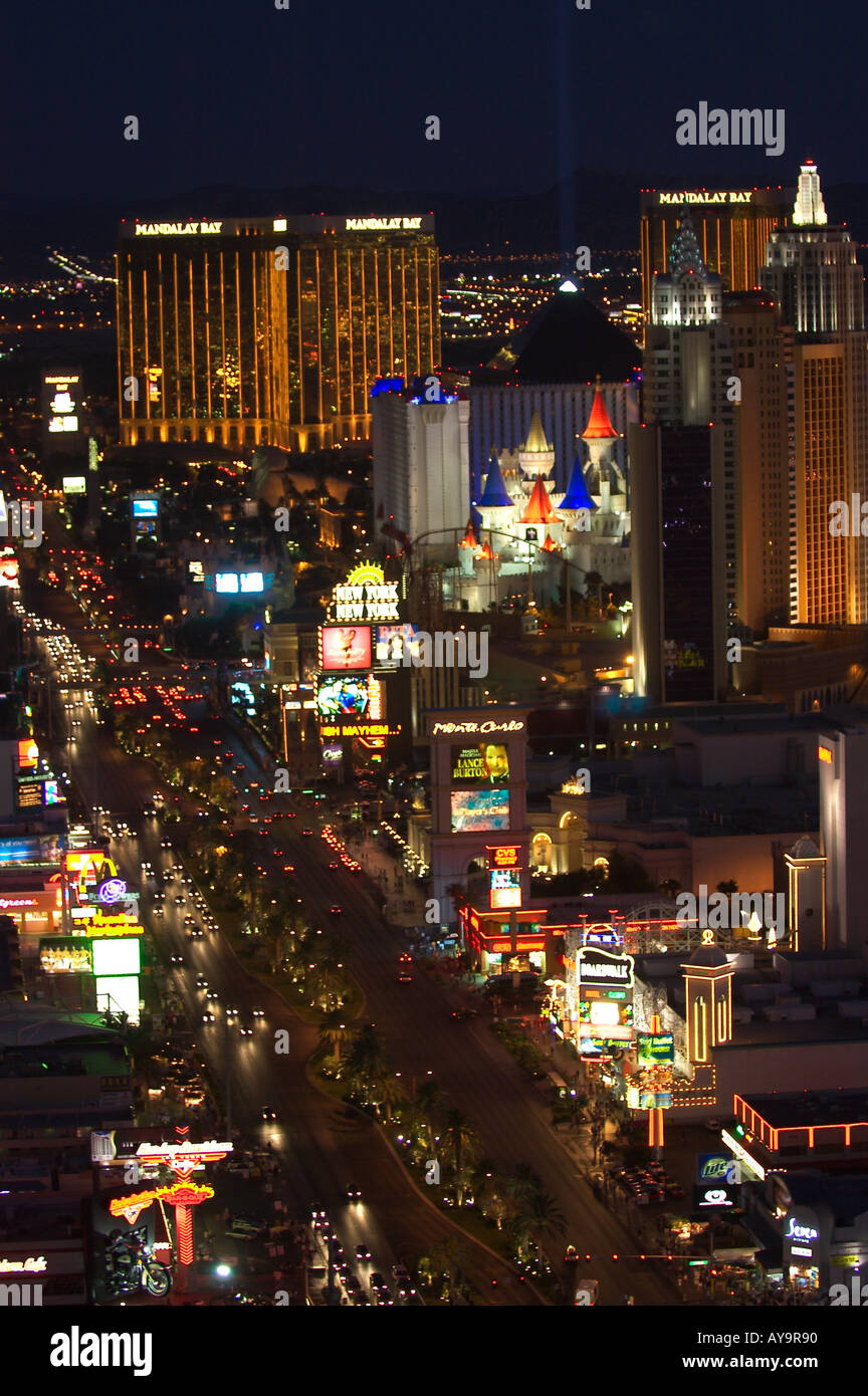 Las Vegas strip at night Stock Photo Alamy