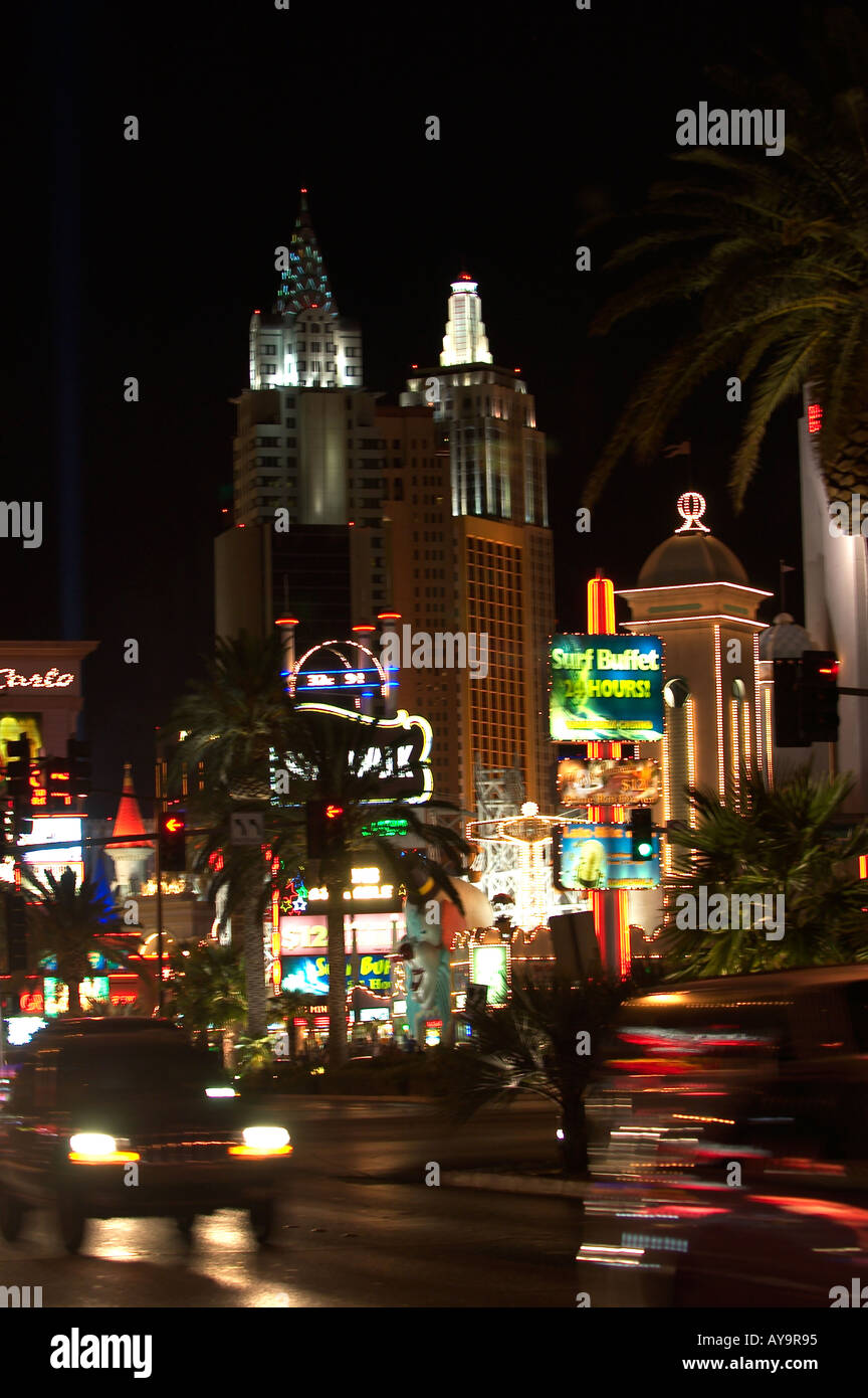 Las Vegas strip at night Stock Photo