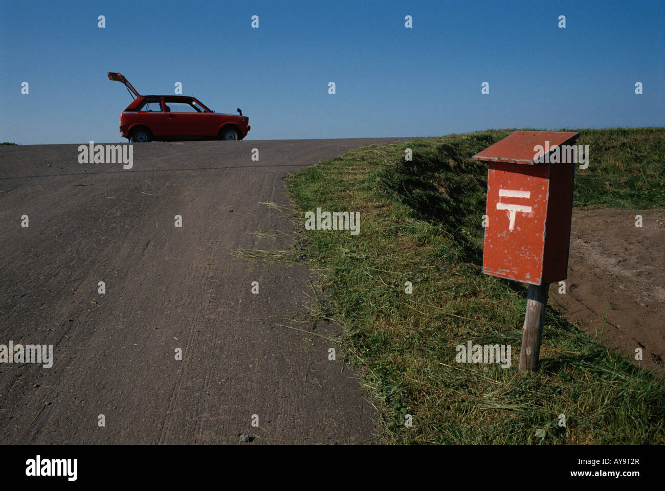 Car Parked near Mailbox Stock Photo Alamy