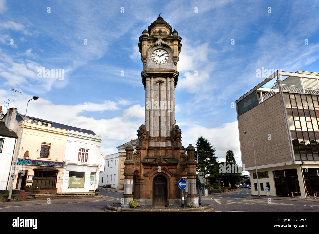 The William Miles clock tower in Queen Street Exeter Devon England Stock Photo Alamy