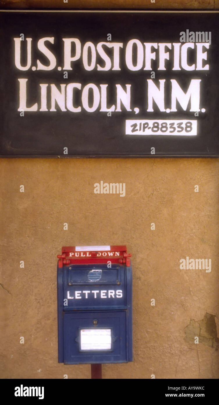 The post office and oldfashioned letter box in Lincoln, New Mexico Stock Photo Alamy