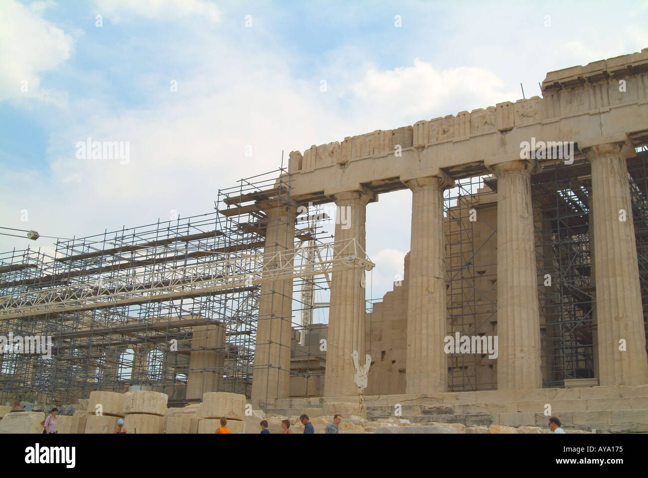 Greece Athens Parthenon Building Work Stock Photo Alamy