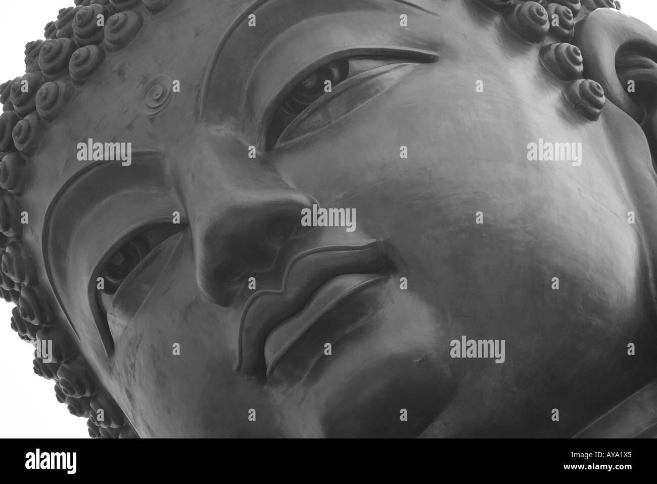 Asia Peoples Republic of China Hong Kong Tian Tan Buddha Statue at Po Lin Monastery on Lantau Island Stock Photo