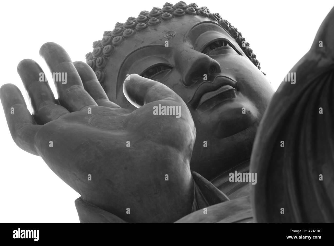 Asia Peoples Republic of China Hong Kong Tian Tan Buddha Statue at Po Lin Monastery on Lantau Island Stock Photo