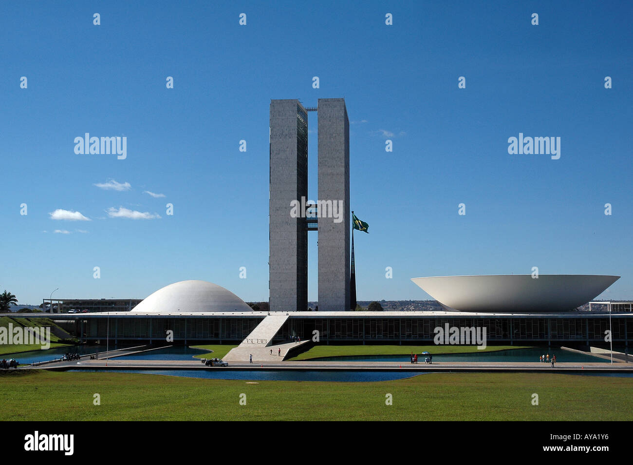 National Congress (Architect: Oscar Niemeyer), Brasilia, Brazil Stock Photo
