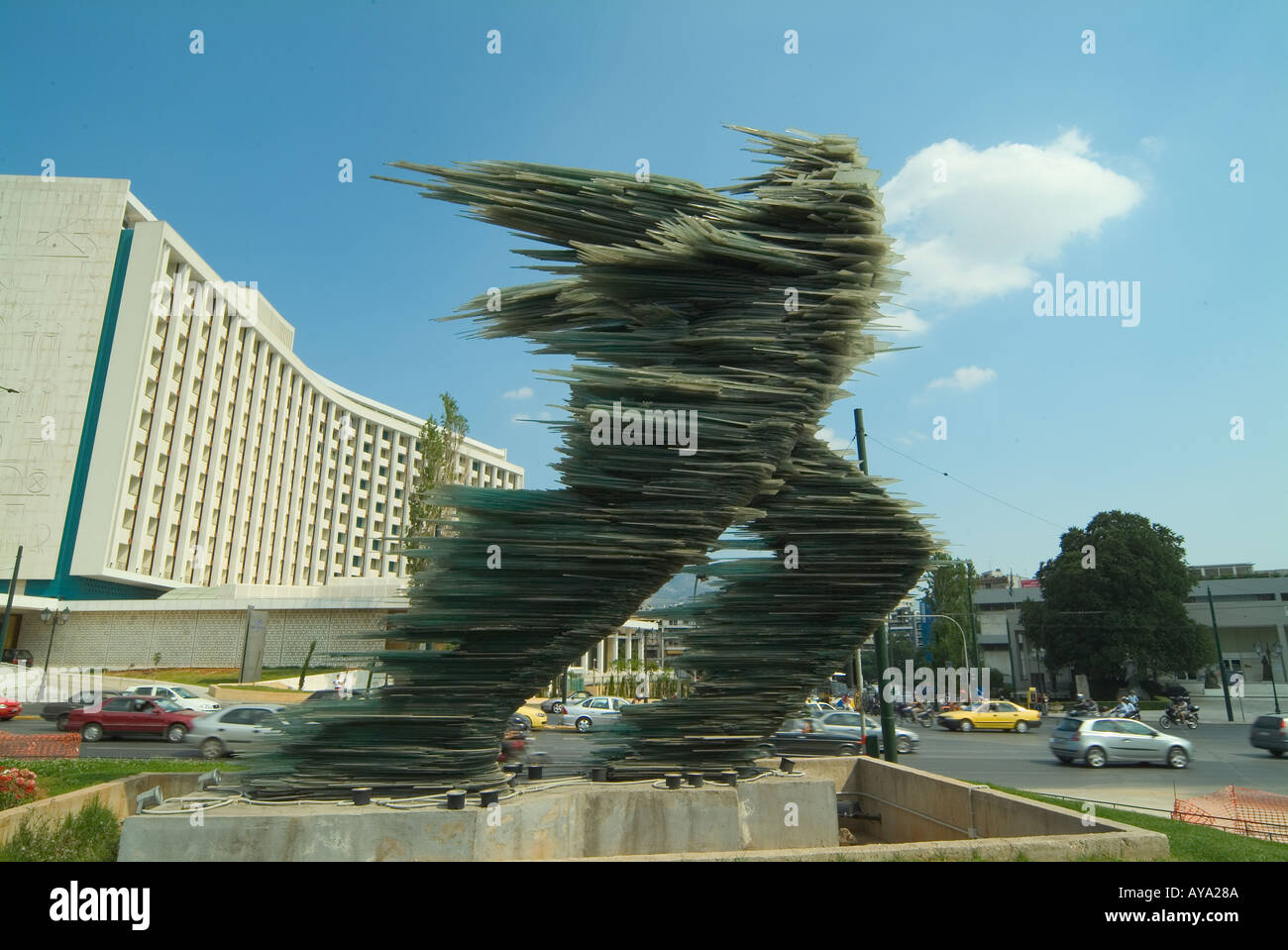 Greece Athens Runner Statue by C Varotsos Stock Photo Alamy