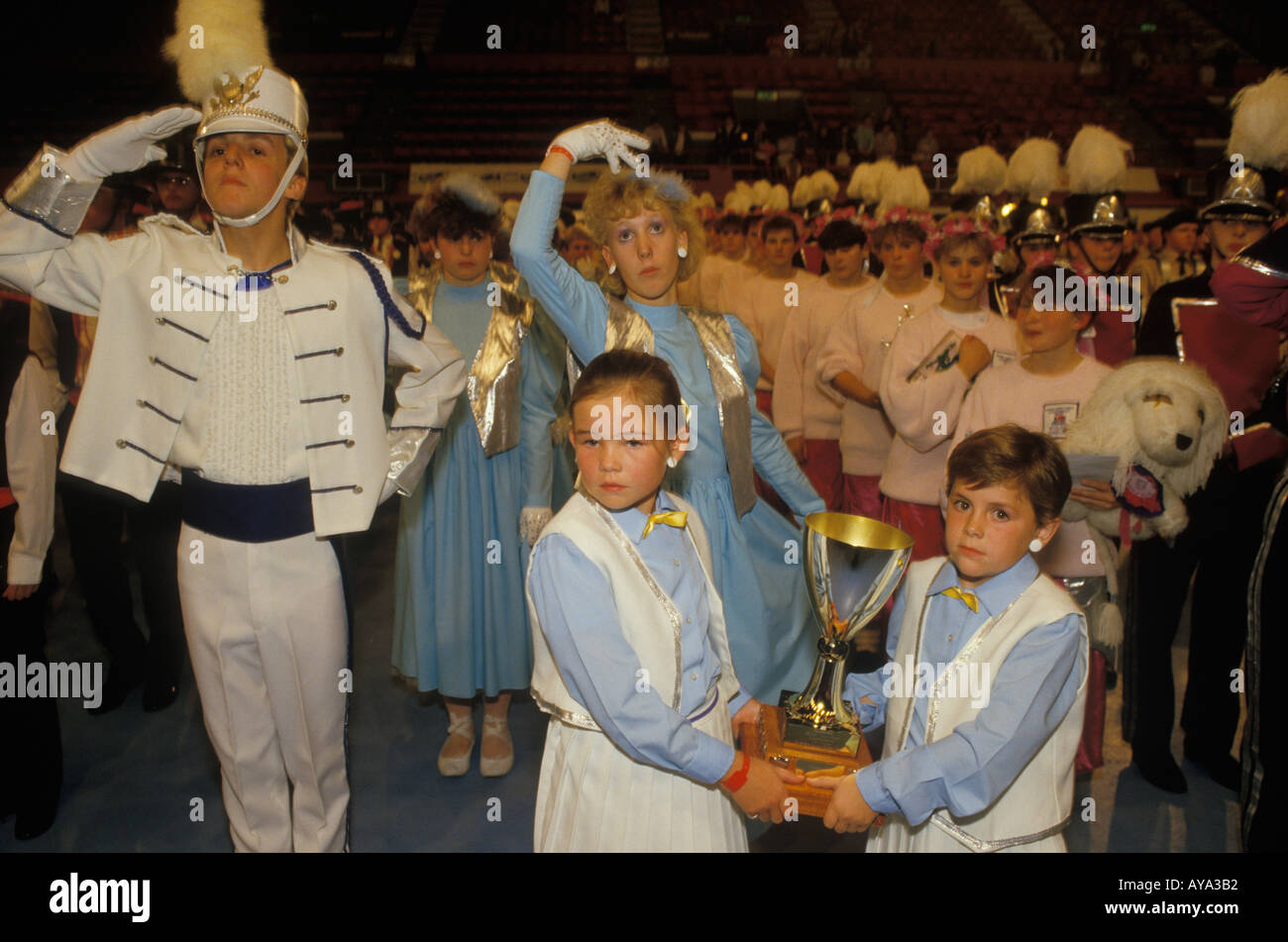 Win winning first prize, Dancing Bands prize giving Wembley London. 1990s UK HOMER SYKES Stock Photo