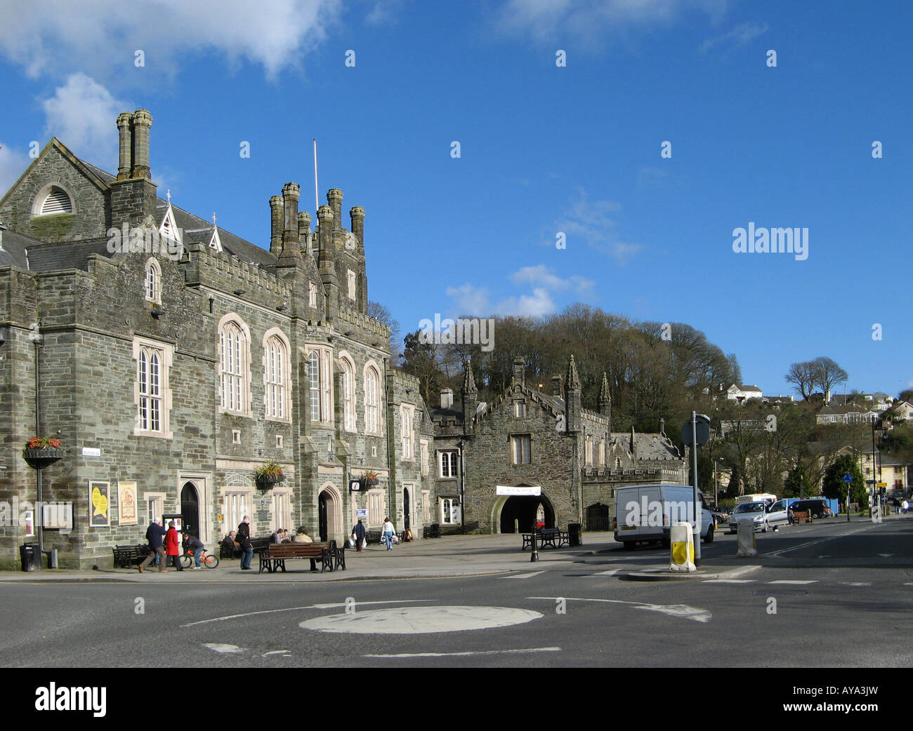 Tavistock Town Hall & Square, Tavistock, Devon, England Stock Photo Alamy