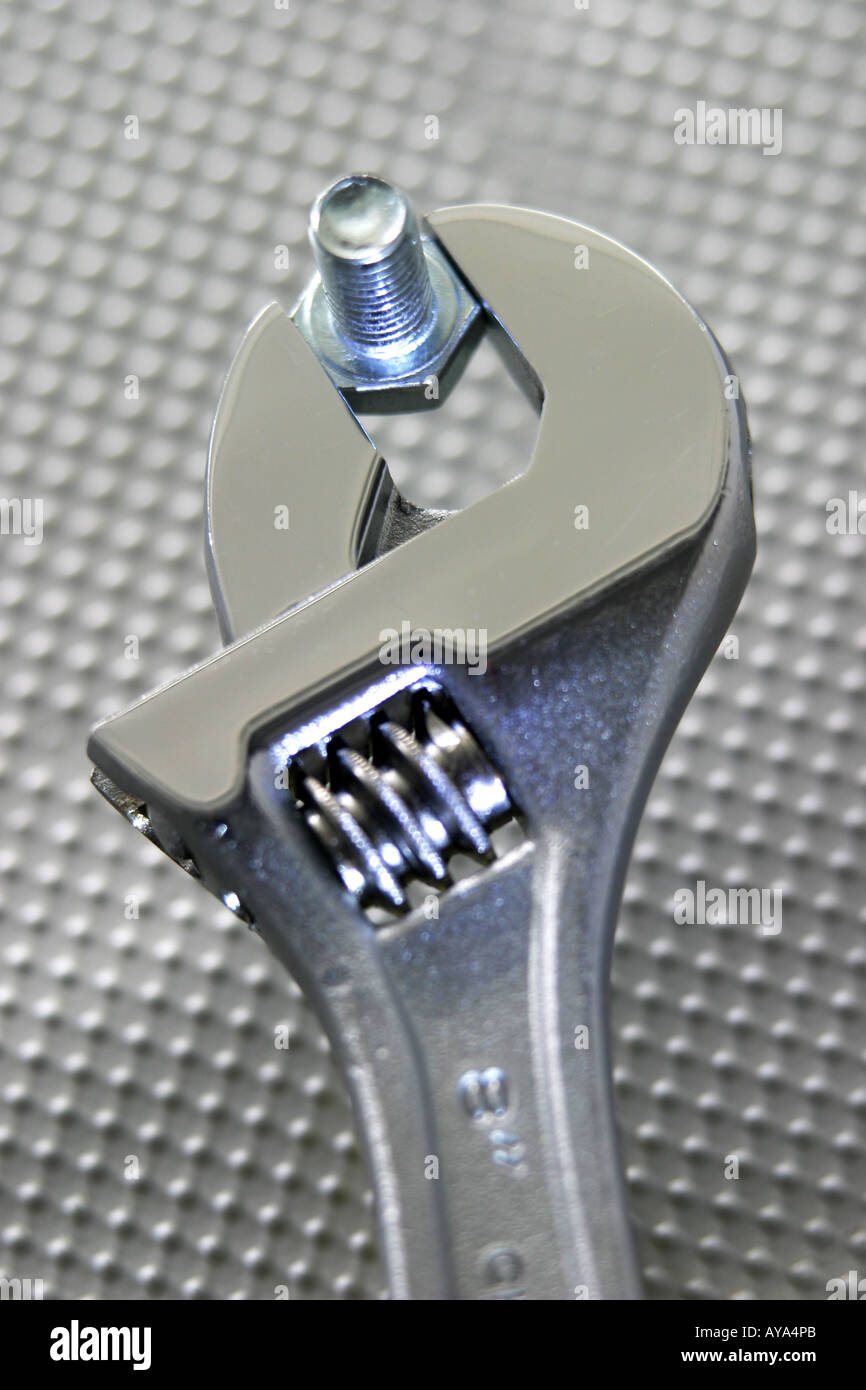 Adjustable wrench with screw Stock Photo Alamy
