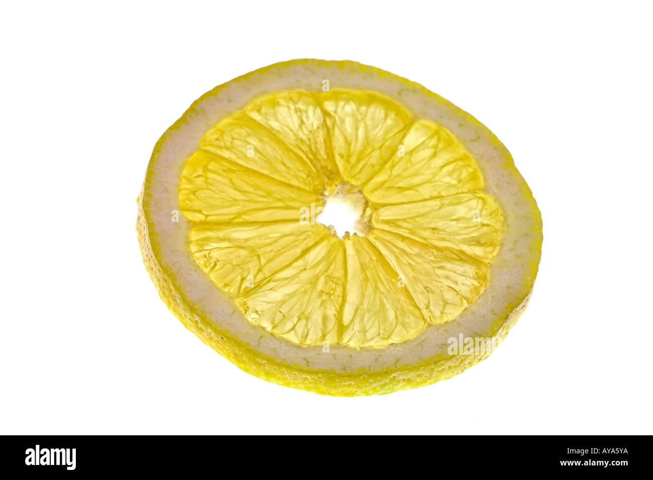 Slice of lemon, cut out, close up Stock Photo