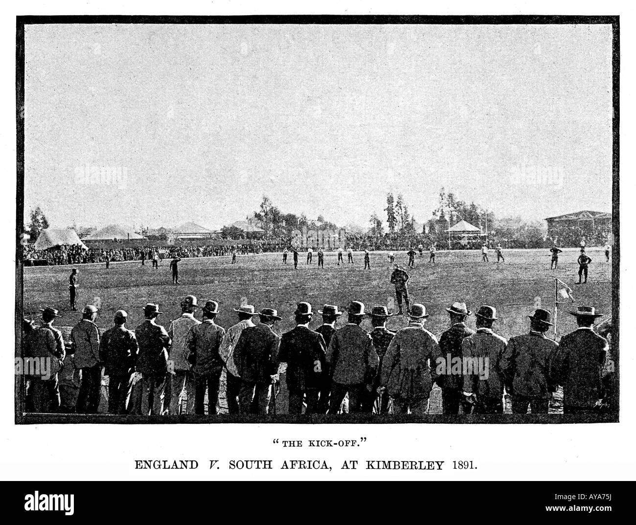 British Team v South Africa, 1891, kick off of the 2nd test at Kimberley on the undefeated England and Scotland tour Stock Photo