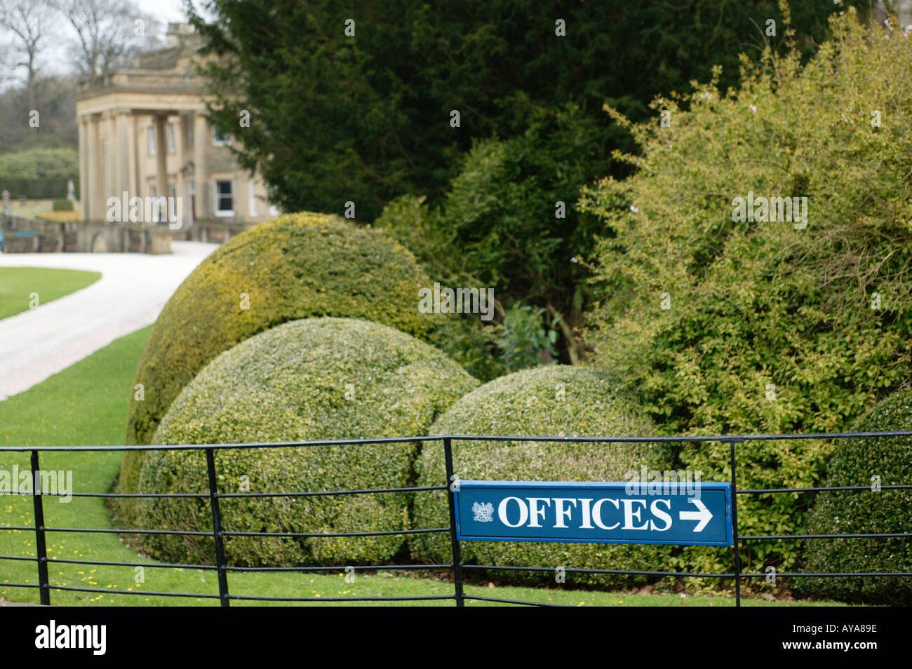 Broughton Hall with offices created to bring in an income Stock Photo