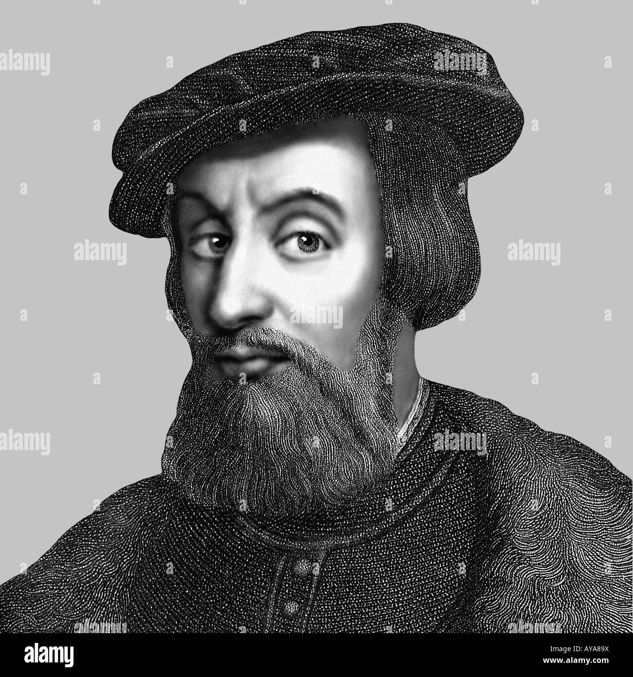 Spanish conquistador hernan cortes Black and White Stock Photos