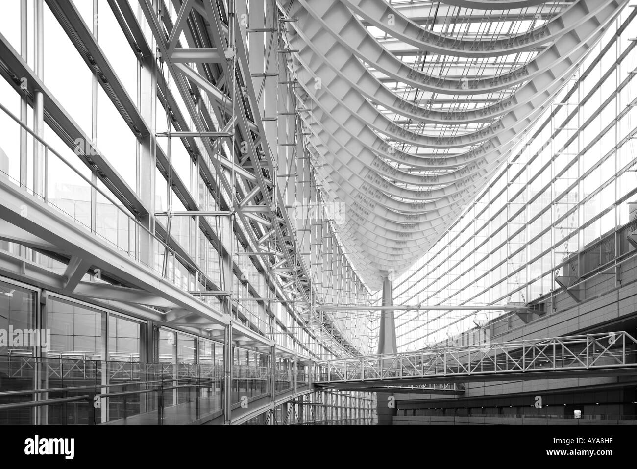 Asia Tokyo Japan Interior view of Glass Hall s modern architecture at ...