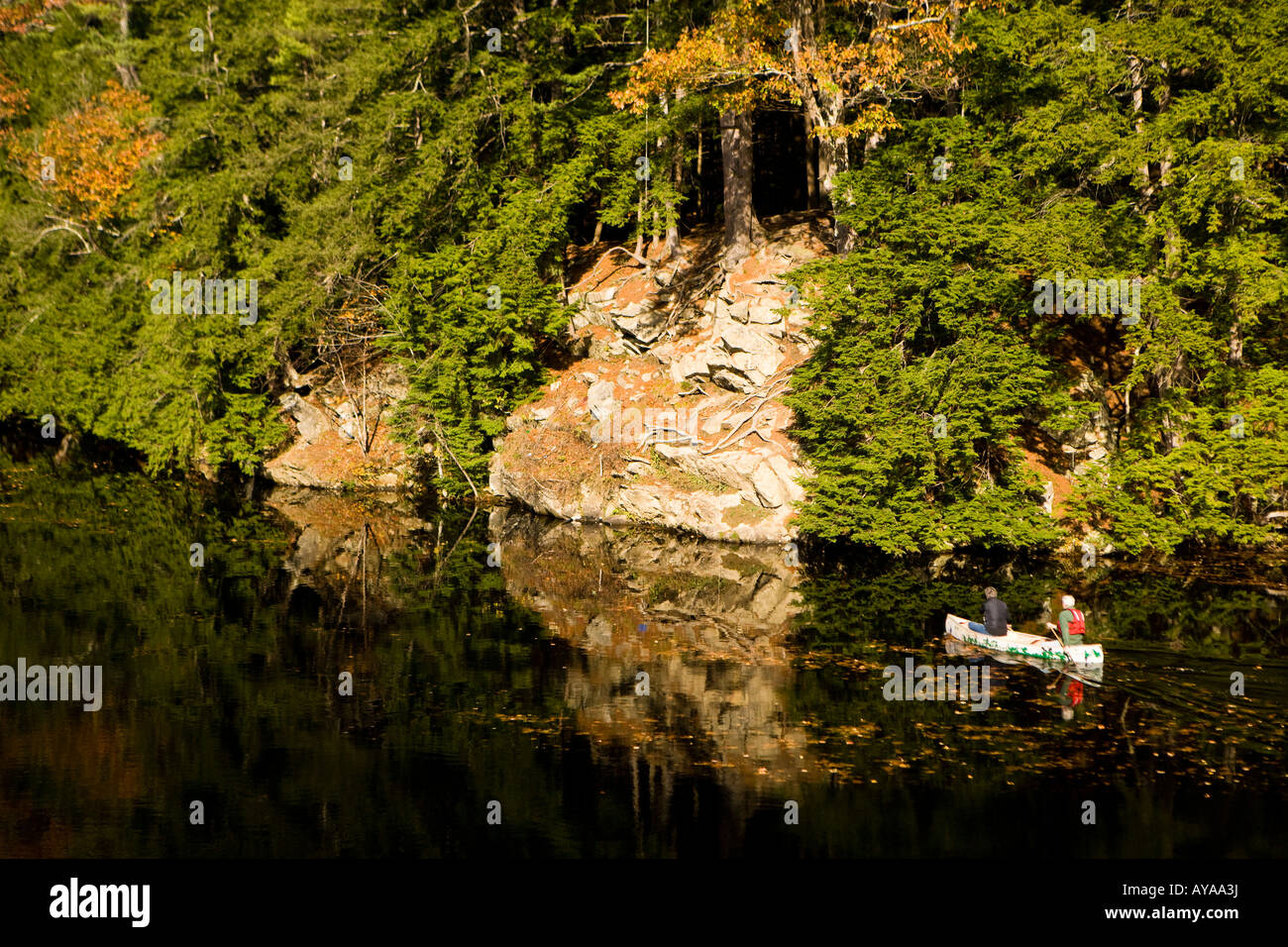 A couple canoes on the Saco River in Hollis, Maine Stock Photo Alamy