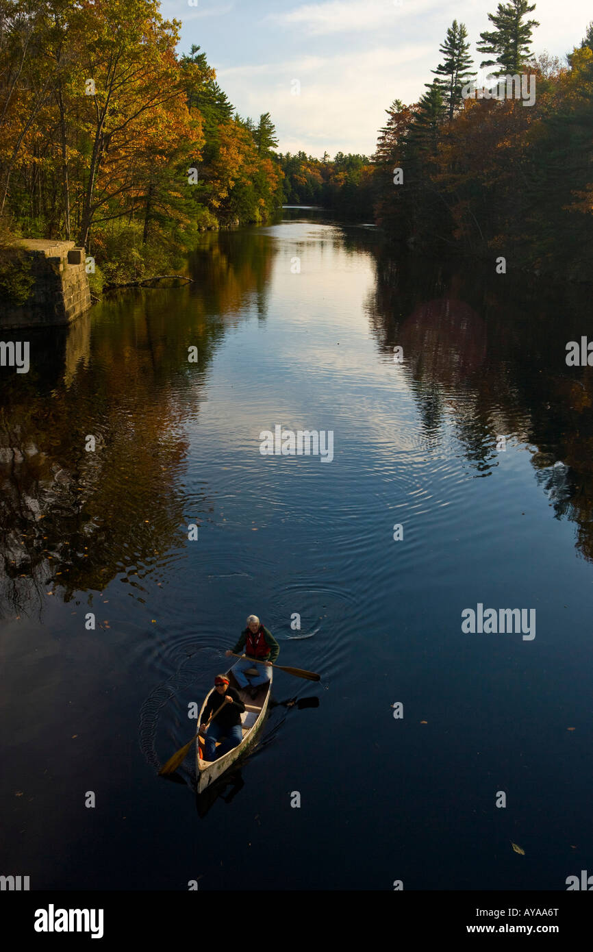 A couple canoes on the Saco River in Hollis, Maine Stock Photo Alamy
