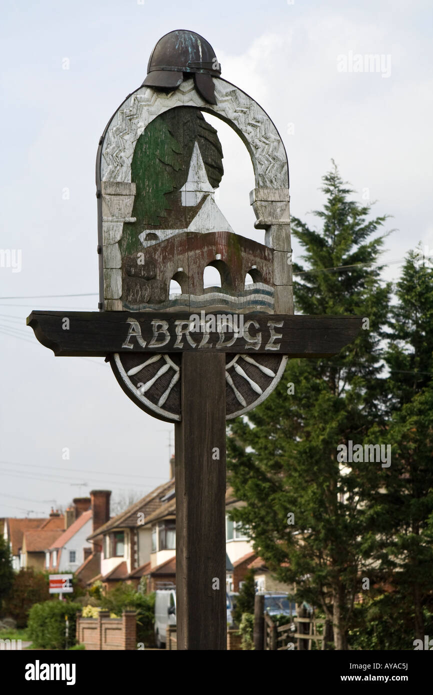 Abridge Village sign, Essex, UK Stock Photo - Alamy