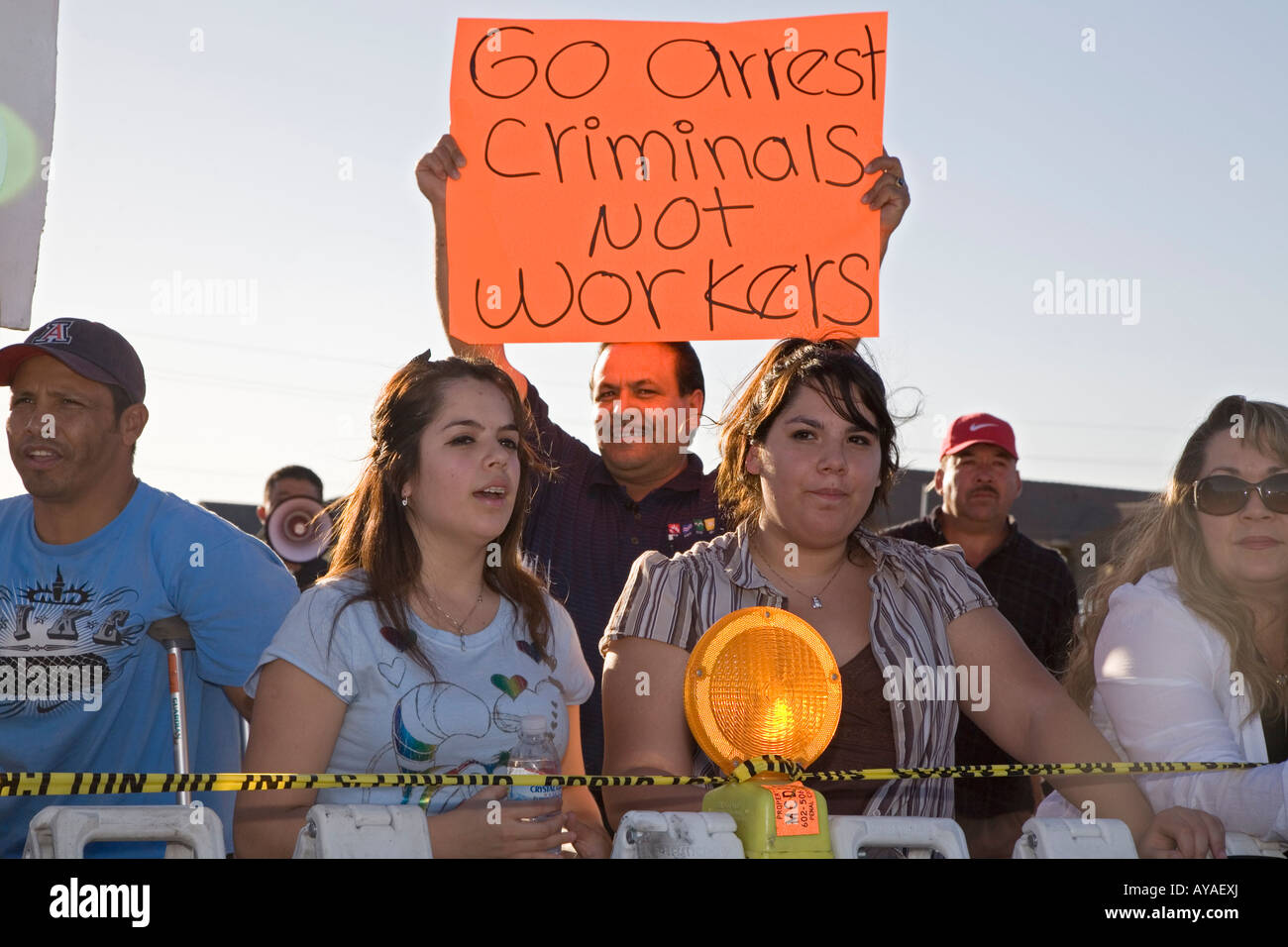 Protest Over Sheriff's Campaign to Arrest Undocumented Immigrants Stock Photo