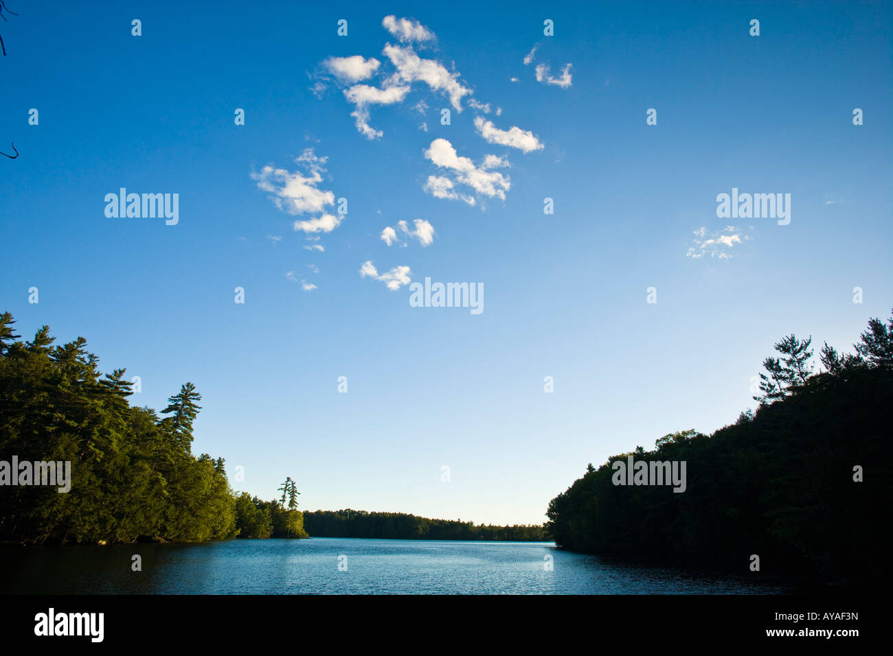 The Saco River in Hollis, Maine.The Saco River in Hollis, Maine Stock