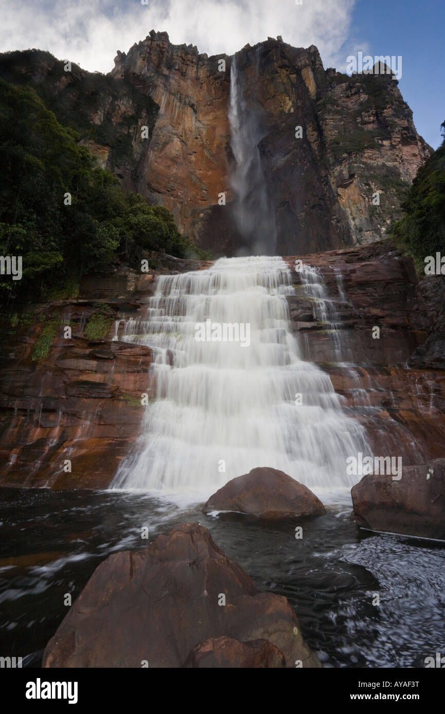 Unique view from the base of the tallest waterfall in the world Angel
