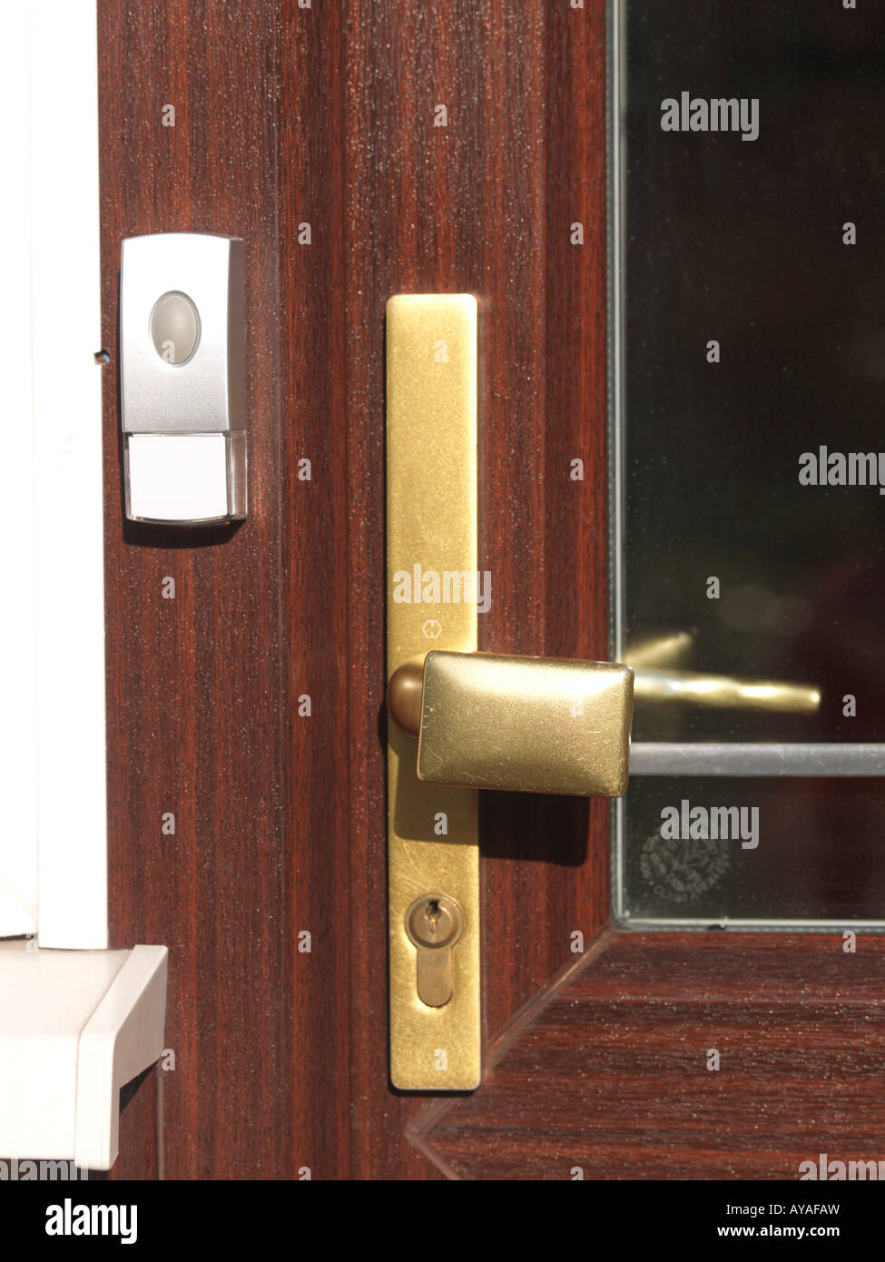 Door Bell And Door Handle Stock Photo Alamy