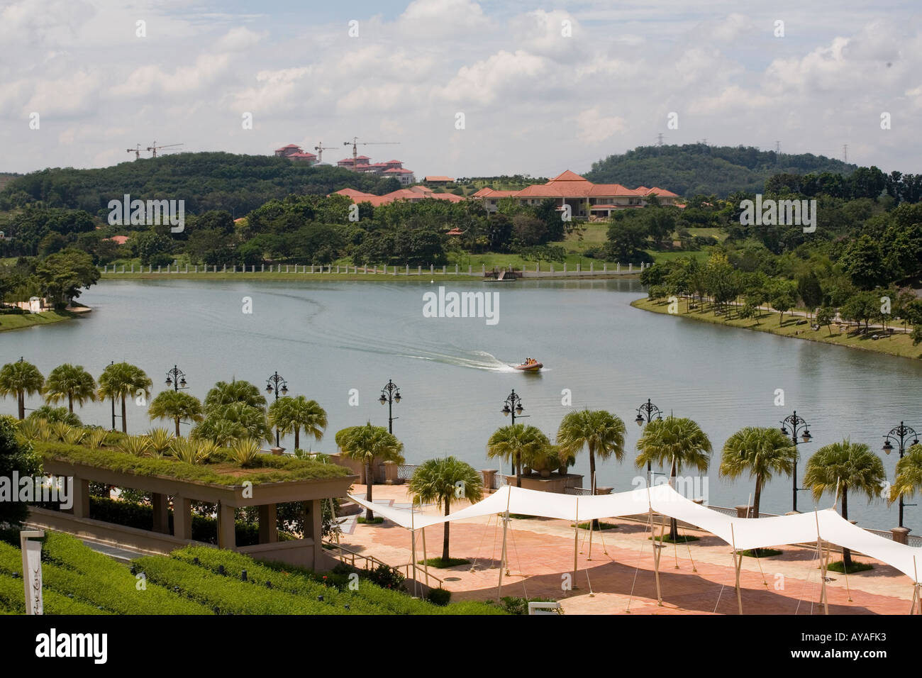 Malaysia Kuala Lumpur Artificial lake in center of new administrative
