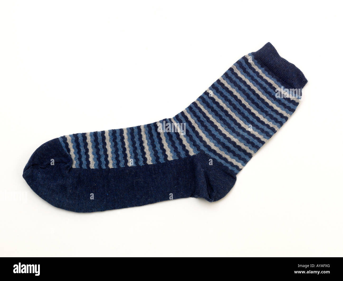 Blue Sock with Stripes Stock Photo Alamy
