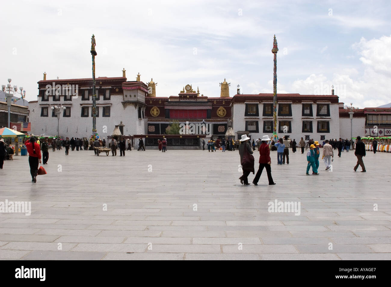 Barkhor Plaza in front of the famous Jokhang Temple in Lhasa Tibet Stock Photo