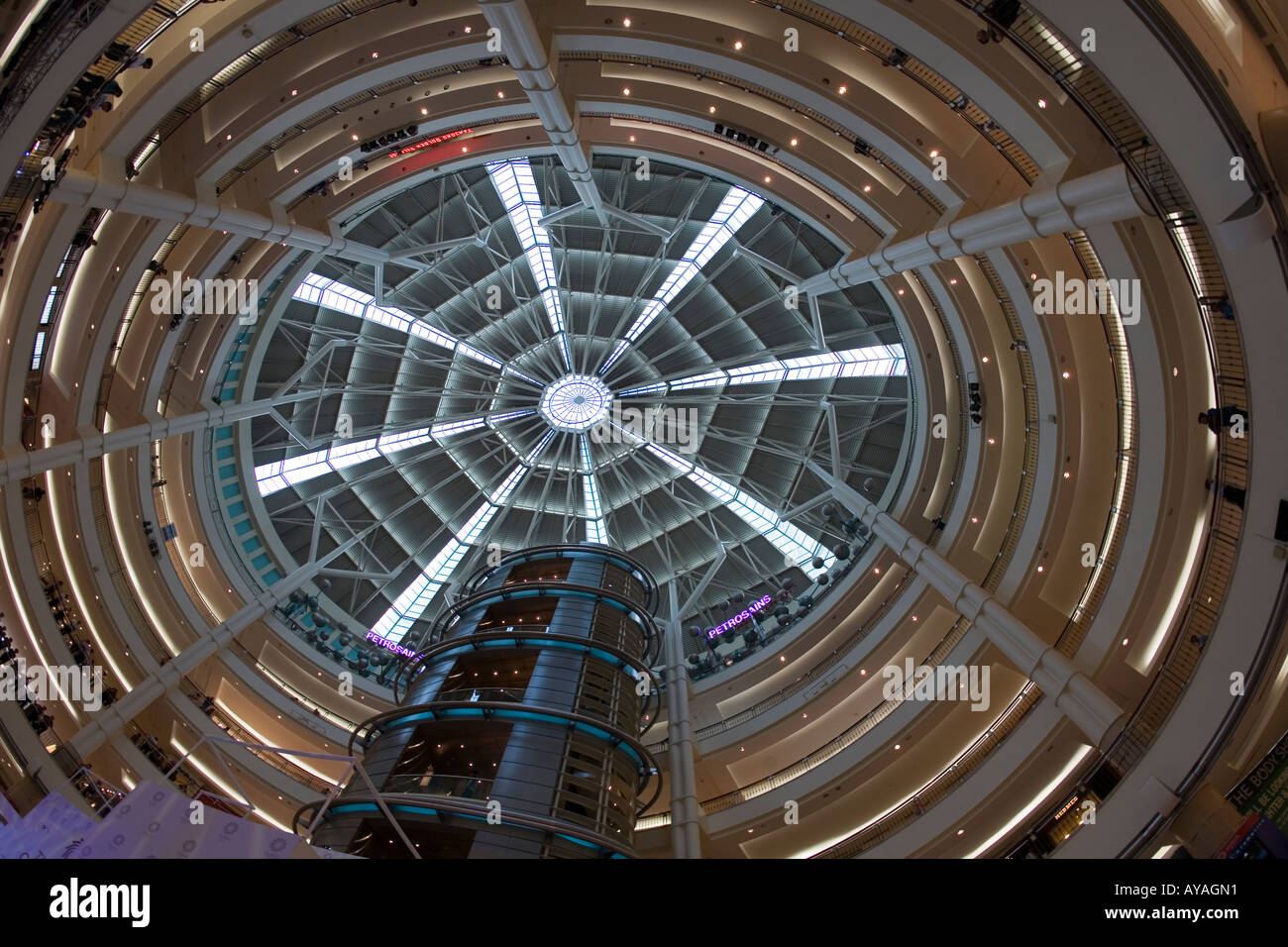 Malaysia Kuala Lumpur Interior view of Suria KLCC shopping mall inside ...