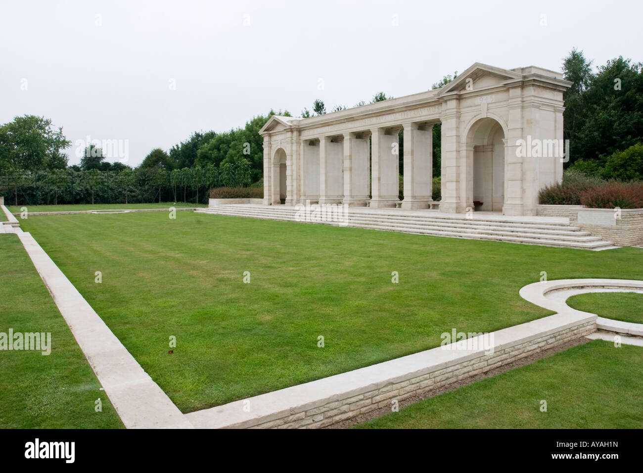 British war memorial to those fallen with no known grave at Bayeux France Stock Photo