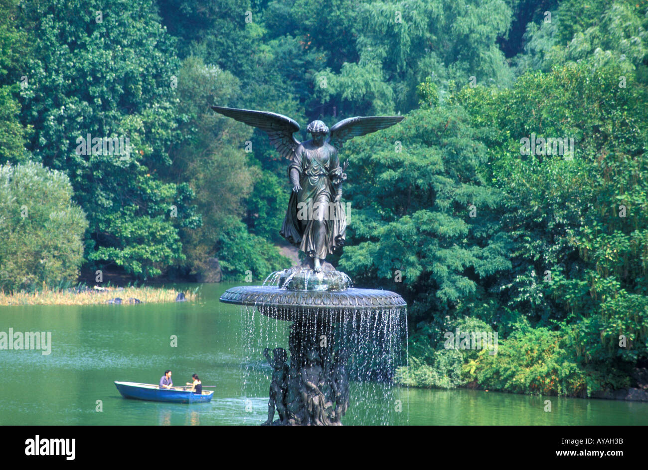Central Park Angel Statue Manhattan New York City United States of America Stock Photo