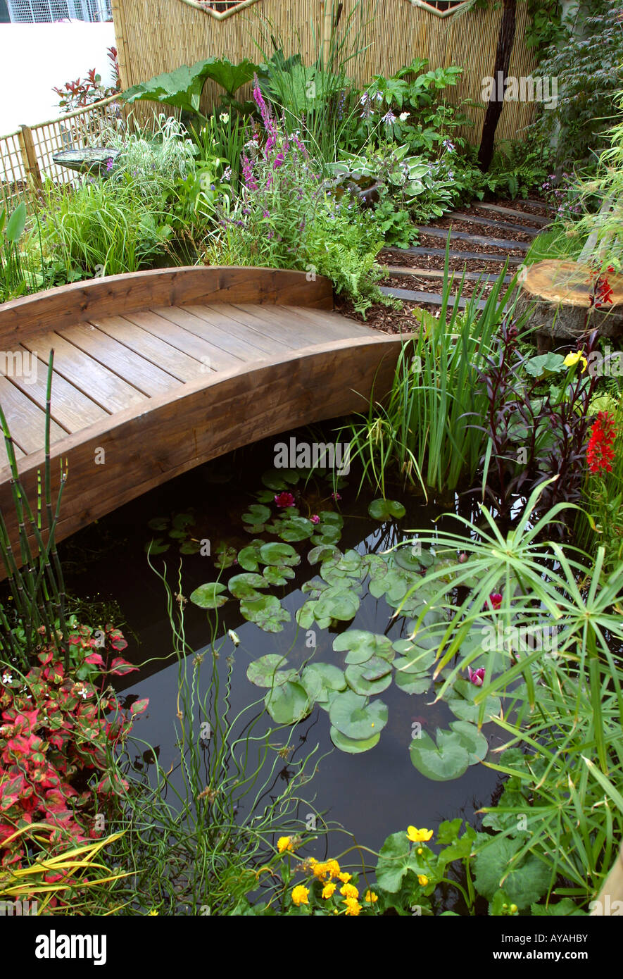 UK Cheshire Knutsford Tatton Hall RHS Flower Show Water Garden detail Stock Photo Alamy