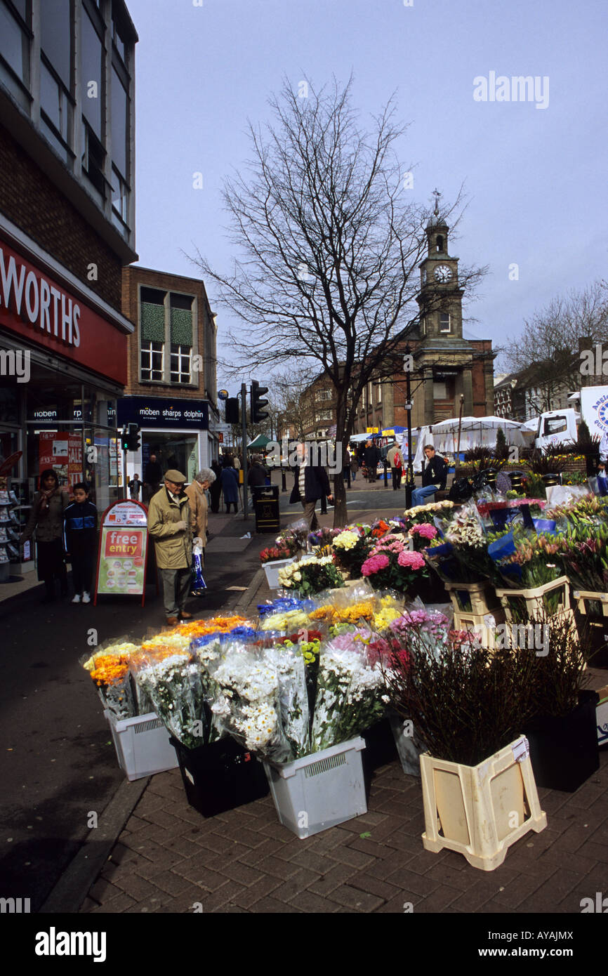 NewcastleunderLyme Market In Staffordshire Stock Photo Alamy