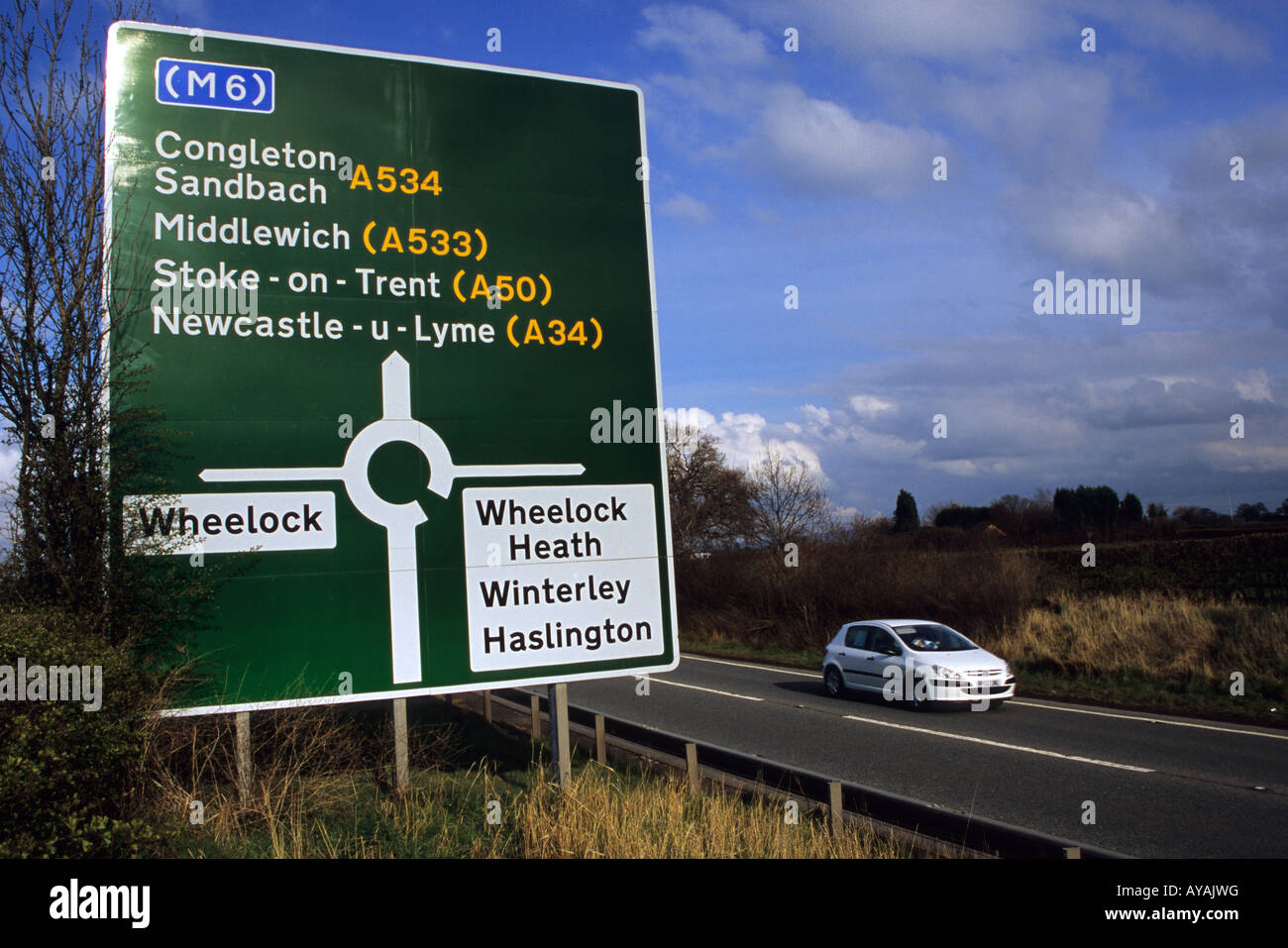 M6 Motorway Sign Stock Photo