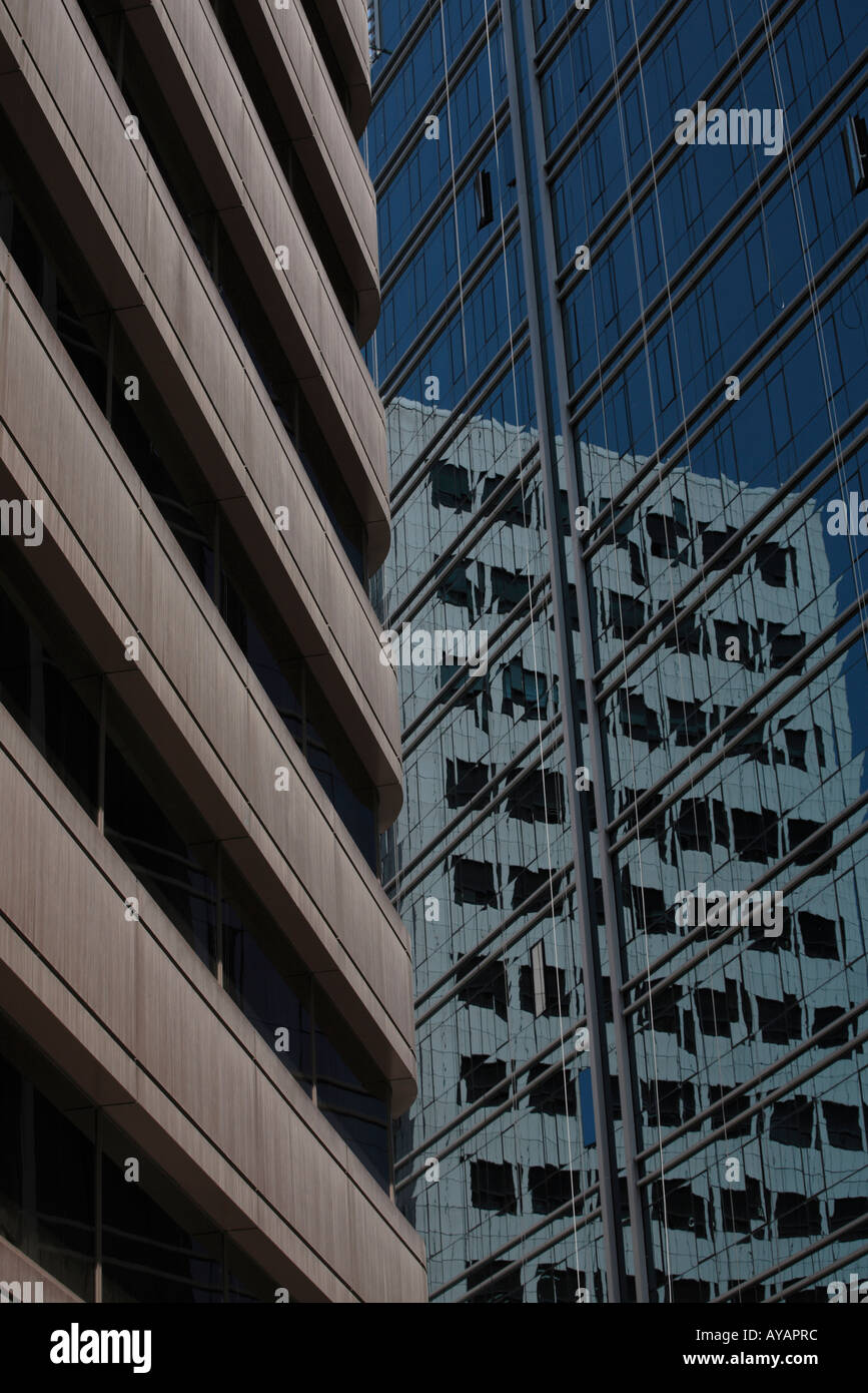 South Korea Seoul Glass and steel exterior of modern office buildings
