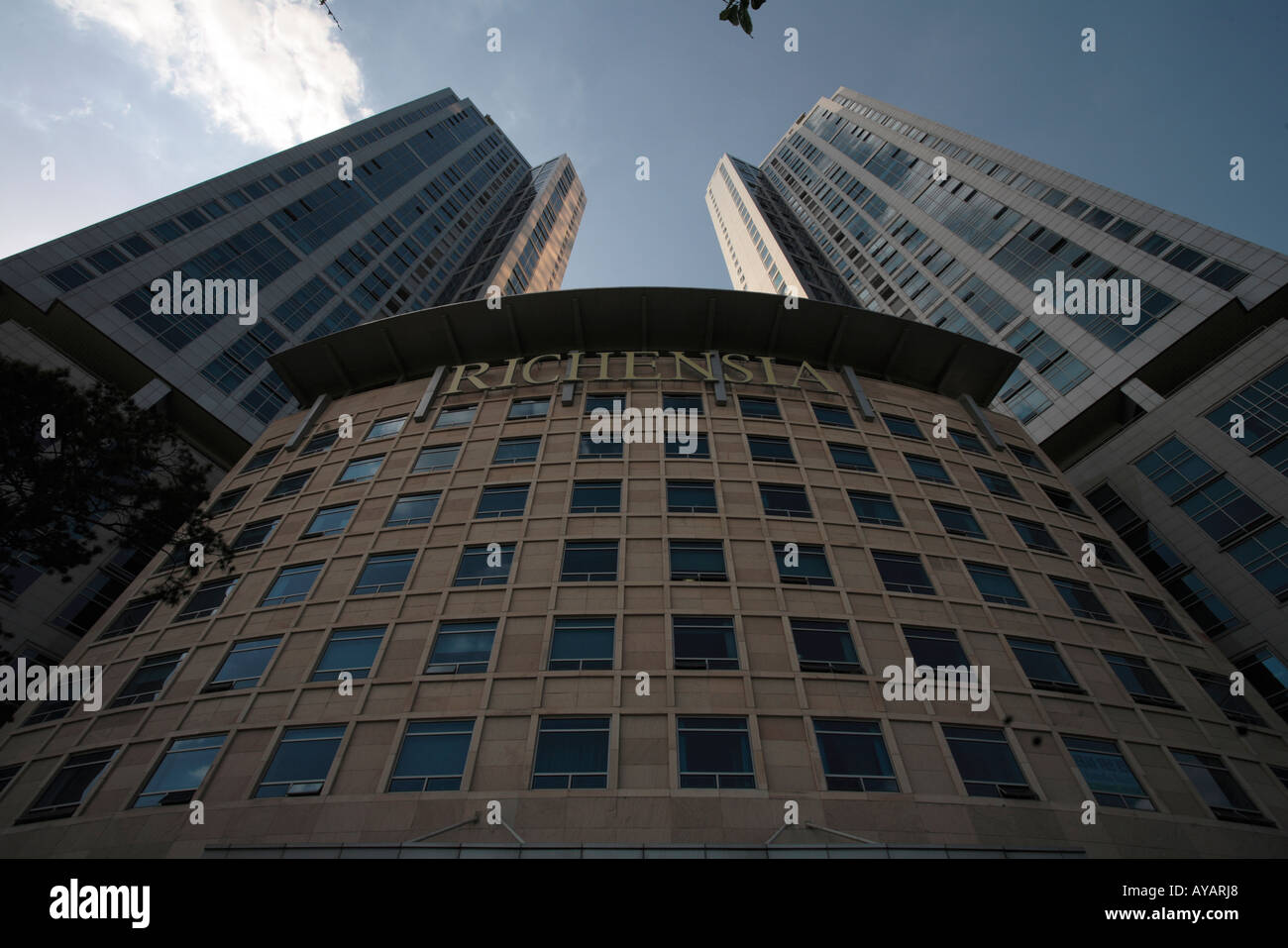 South Korea Seoul Exterior view of glass and steel modern office